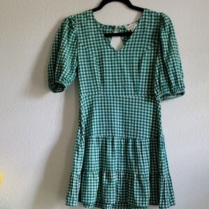Love Riche Teal and White Gingham Dress